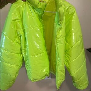 Neon Green Kids Puffer Jacket